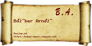 Báber Arnó névjegykártya